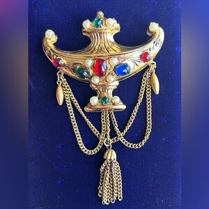 Coro by Adolph Katz Aladdin’s Lamp Brooch vintage 1940’s
